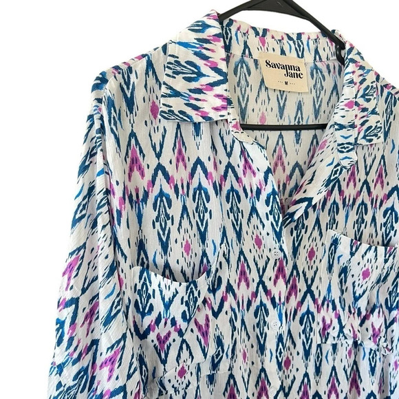 Savanna Jane Aztec Print Button Down - Picture 3 of 8